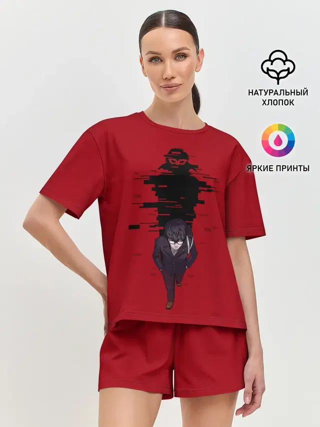 Женская пижама с шортами с принтом «Persona 5 — Рэн Амамия»