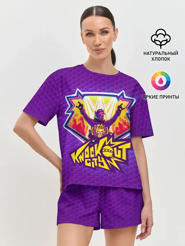 Женская пижама с шортами с принтом «The knockout city — Knockout City»