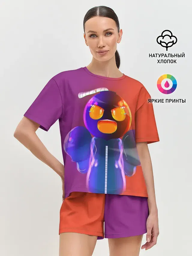 Женская пижама с шортами с принтом «Bomb — whitty игра Friday Night Funki»