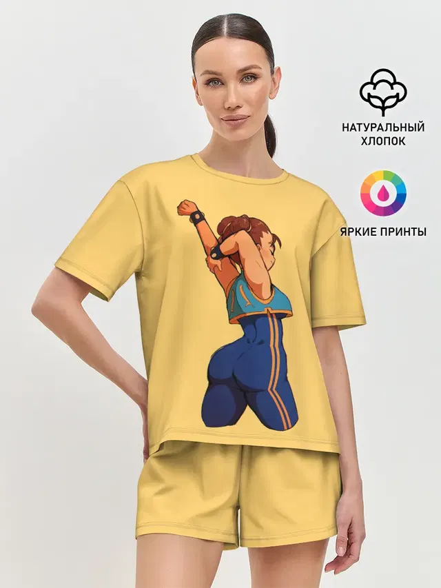 Женская пижама с шортами с принтом «Street Fighter — Милаха Чун Ли»