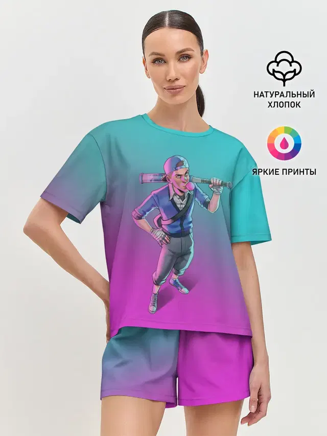 Женская пижама с шортами с принтом «Team Fortress — Будь как разведчик»