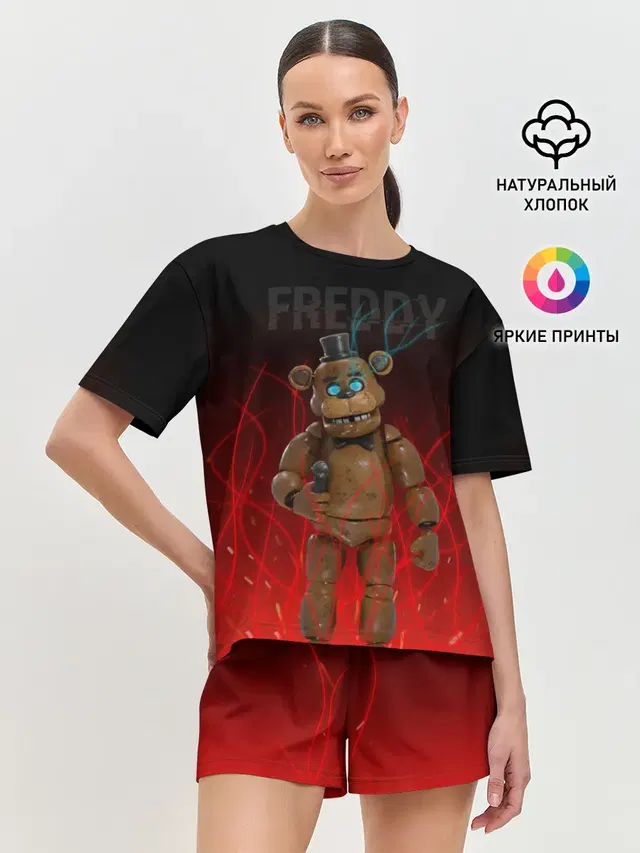 Женская пижама с шортами с принтом «Five Nights At Freddy\s — FNAF FREDDY»