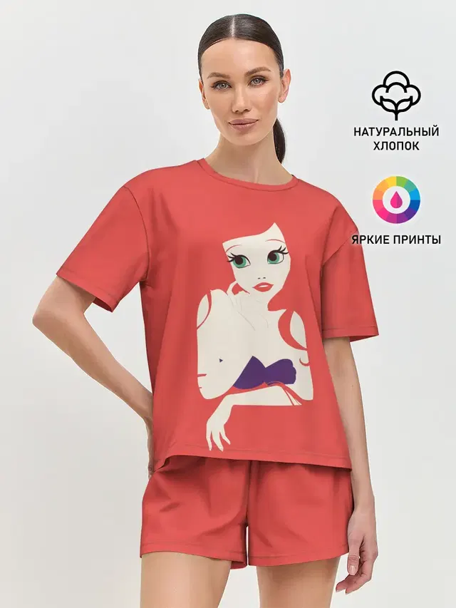 Женская пижама с шортами с принтом «Русалочка — Ariel the Mermaid»