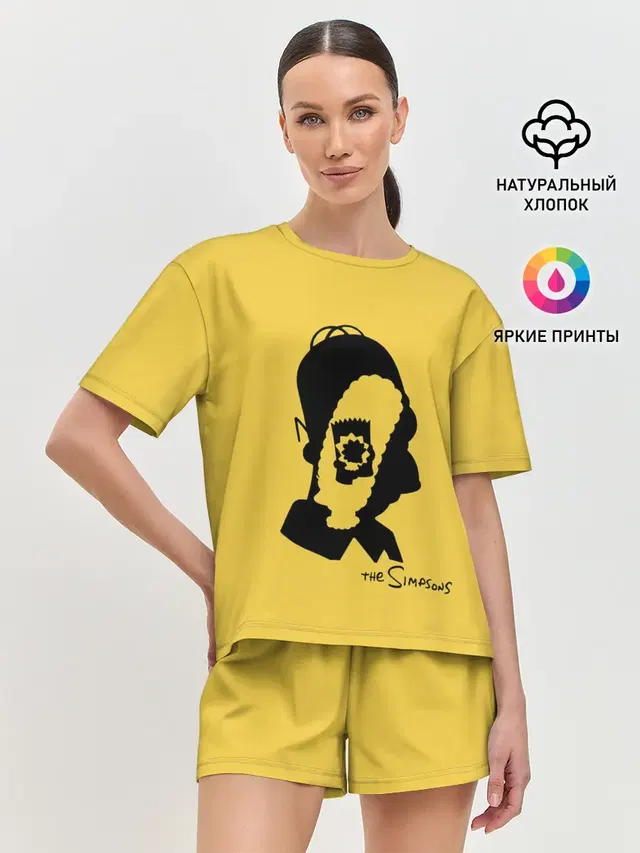 Женская пижама с шортами с принтом «Симпсоны — Simpsons family»
