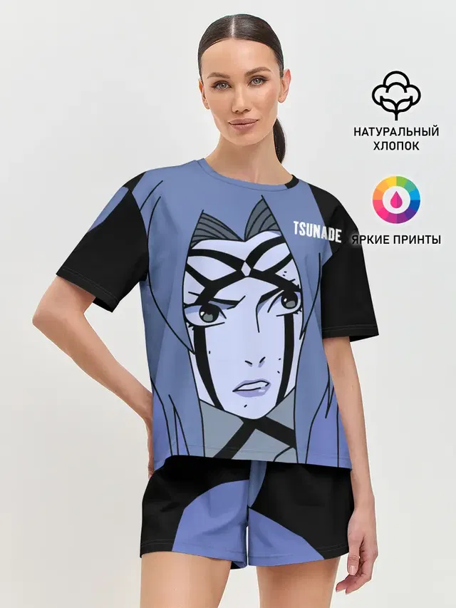 Женская пижама с шортами с принтом «Naruto — Цунаде»