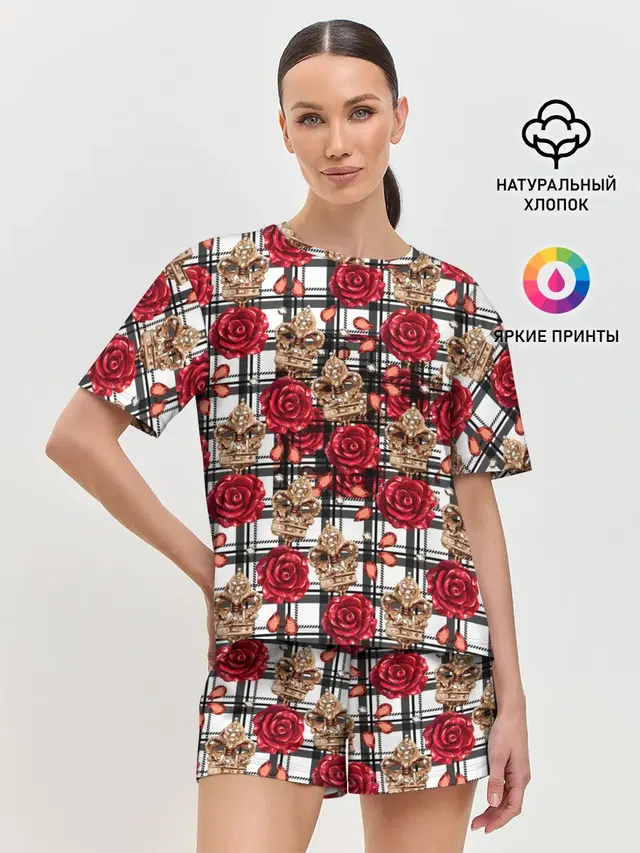 Розы в клеточку