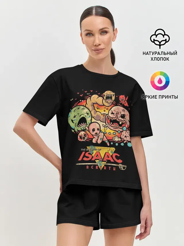 Женская пижама с шортами с принтом «The Binding of Isaac — Isaac Rebirth»