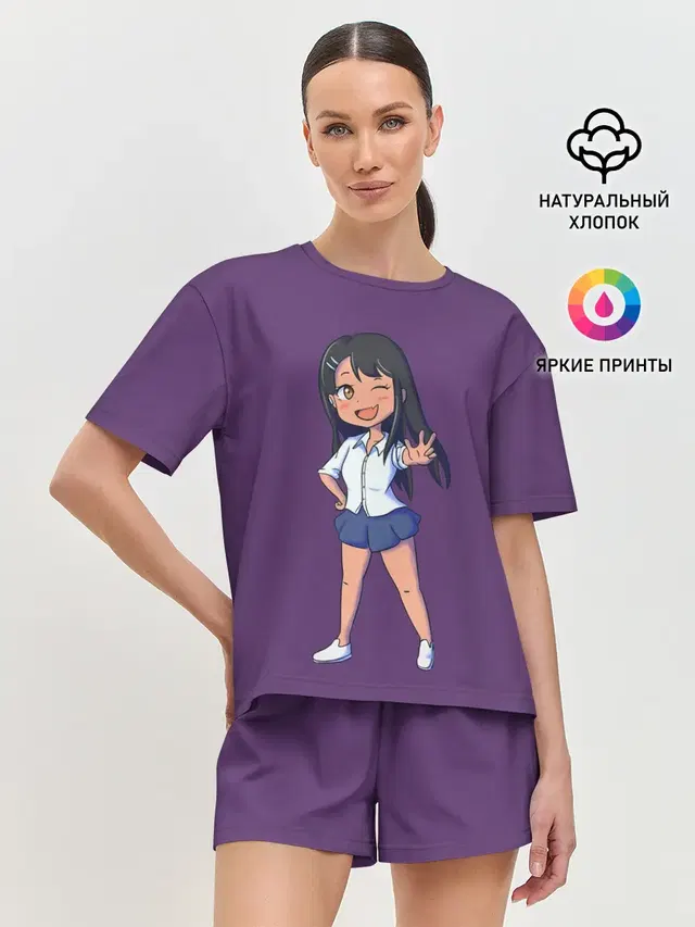 Женская пижама с шортами с принтом «Ms. Nagatoro»