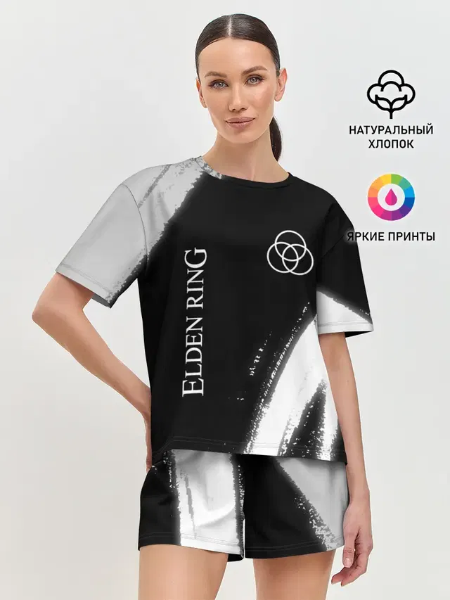 Женская пижама с шортами с принтом «Разные игры — Elden Ring - Brush»