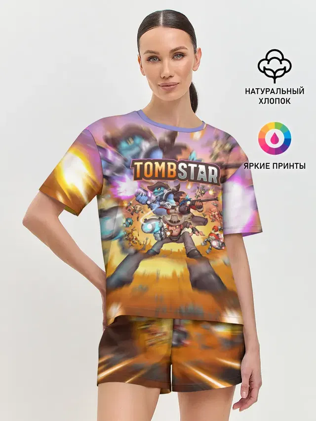 Женская пижама с шортами с принтом «TombStar ТомбСтар»