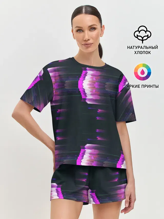 Розовый глитч