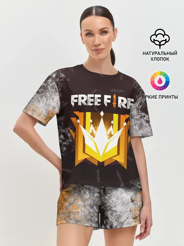 Женская пижама с шортами с принтом «Garena Free Fire — Free Fire — Фри фаер»