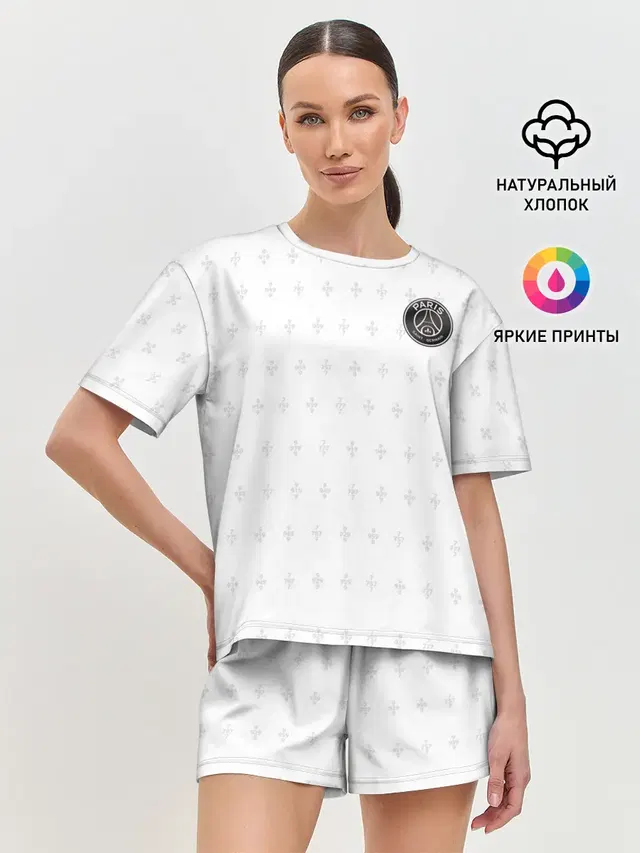 Женская пижама с шортами с принтом «ПСЖ — Training Top»