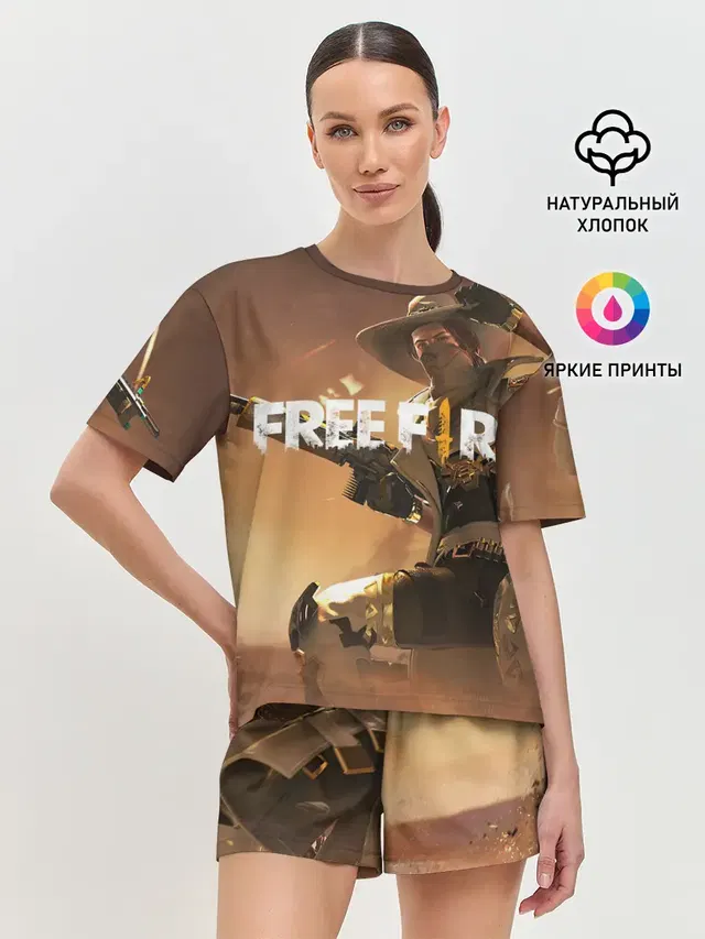 Женская пижама с шортами с принтом «Cowboy — FREE FIRE»