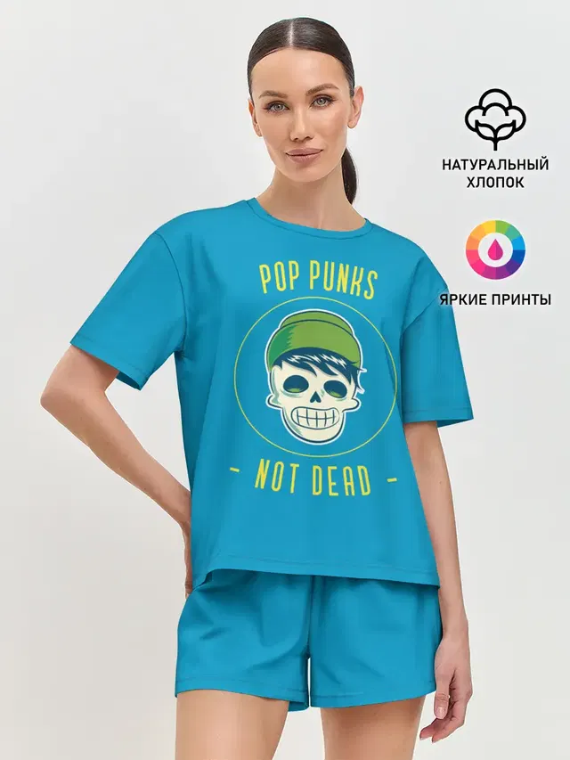 Женская пижама с шортами с принтом «Pop punk fan»