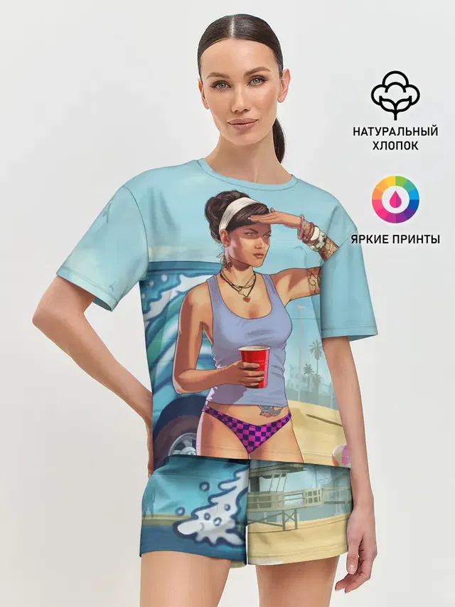 Женская пижама с шортами