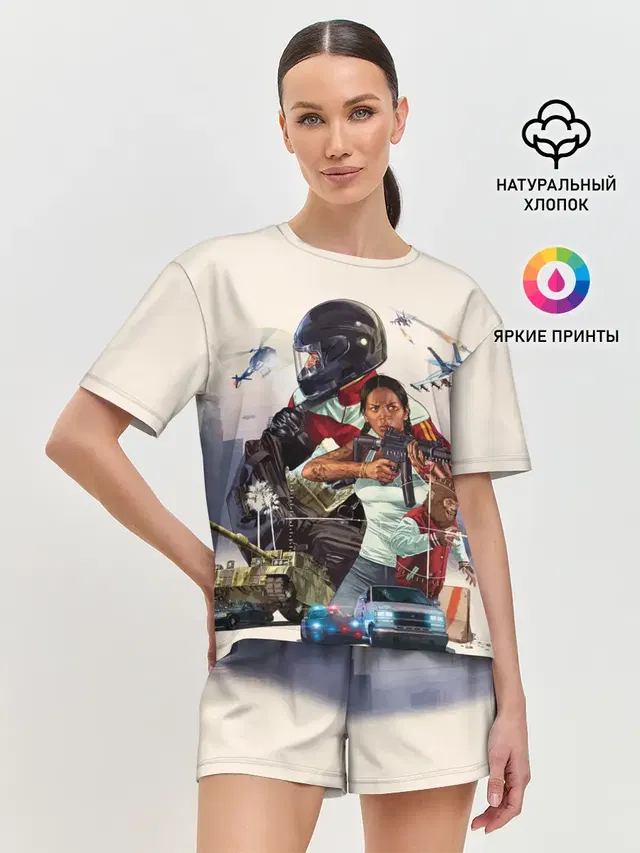 Женская пижама с шортами