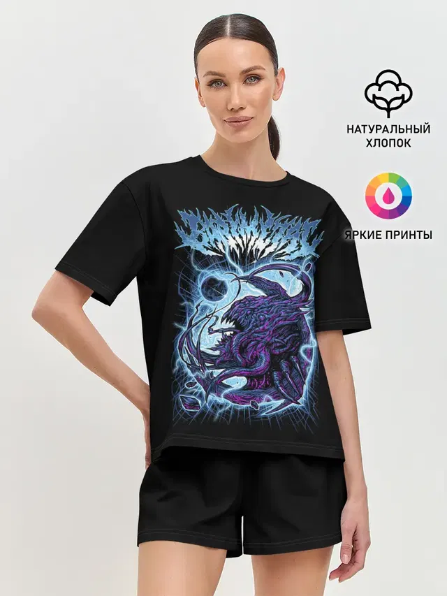 Женская пижама с шортами с принтом «BabyMetal Monster»