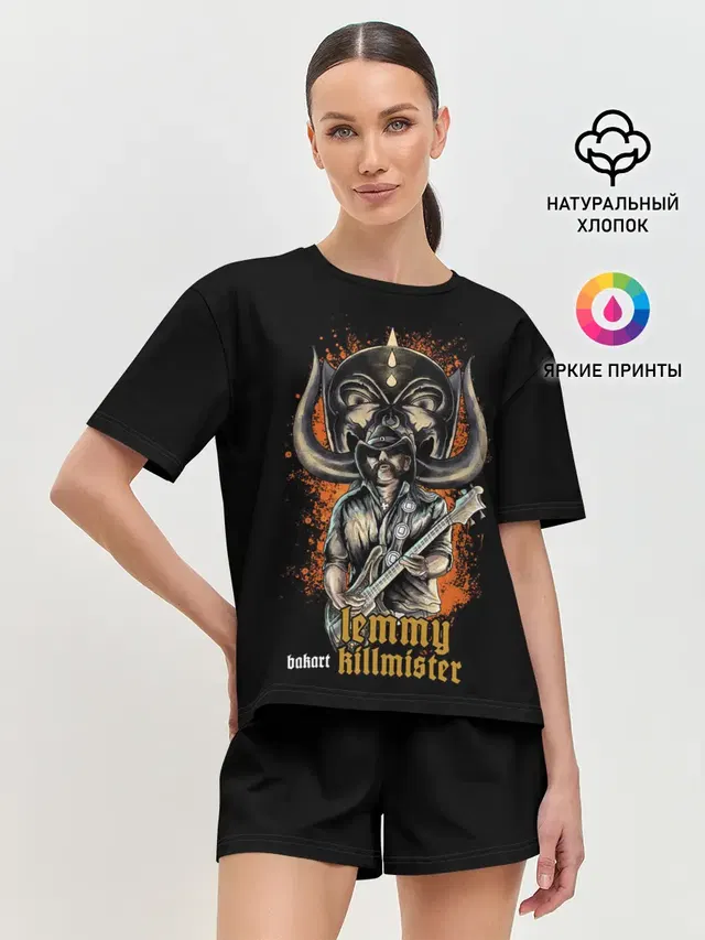 Женская пижама с шортами с принтом «Motorhead — Ленни Килмистер»