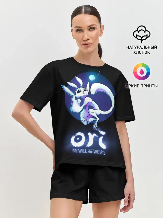 Женская пижама с шортами с принтом «Ori and the will of the wisps»