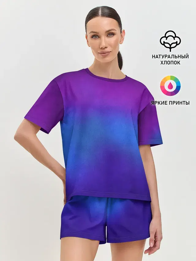Женская пижама с шортами с принтом «Leather gradient»