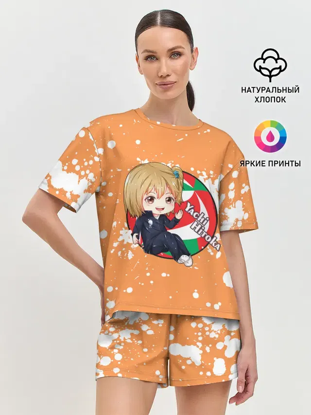 Женская пижама с шортами с принтом «Хайкью — Yachi Hitoka — Haikyu»