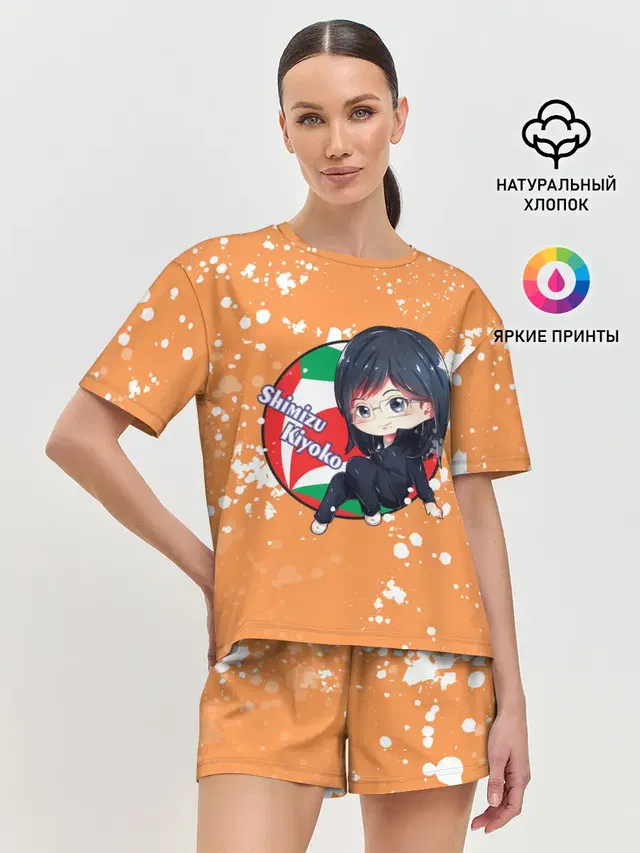 Женская пижама с шортами с принтом «Хайкью — Shimizu Kiyoko — Haikyu»