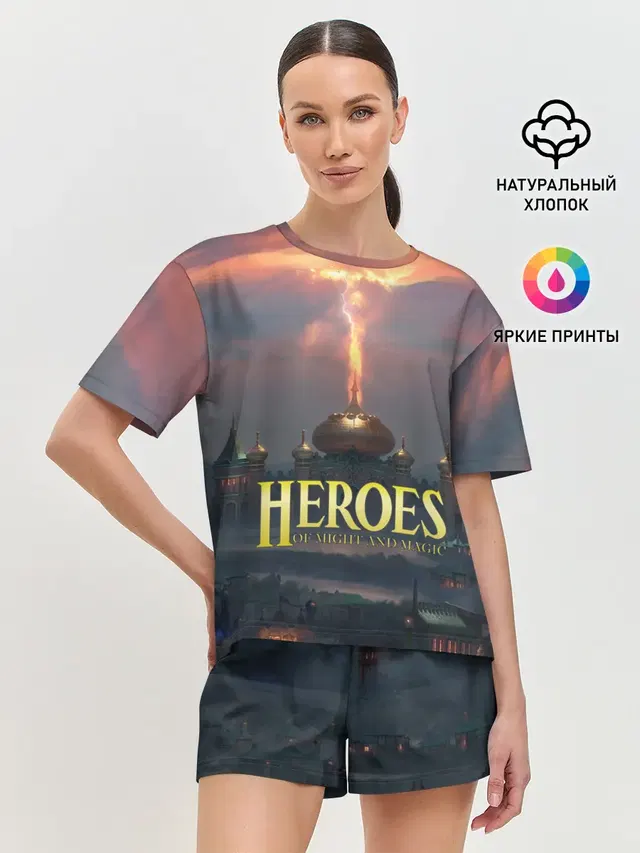 Женская пижама с шортами с принтом «Heroes — Heroes of Might and Magic — HoM»