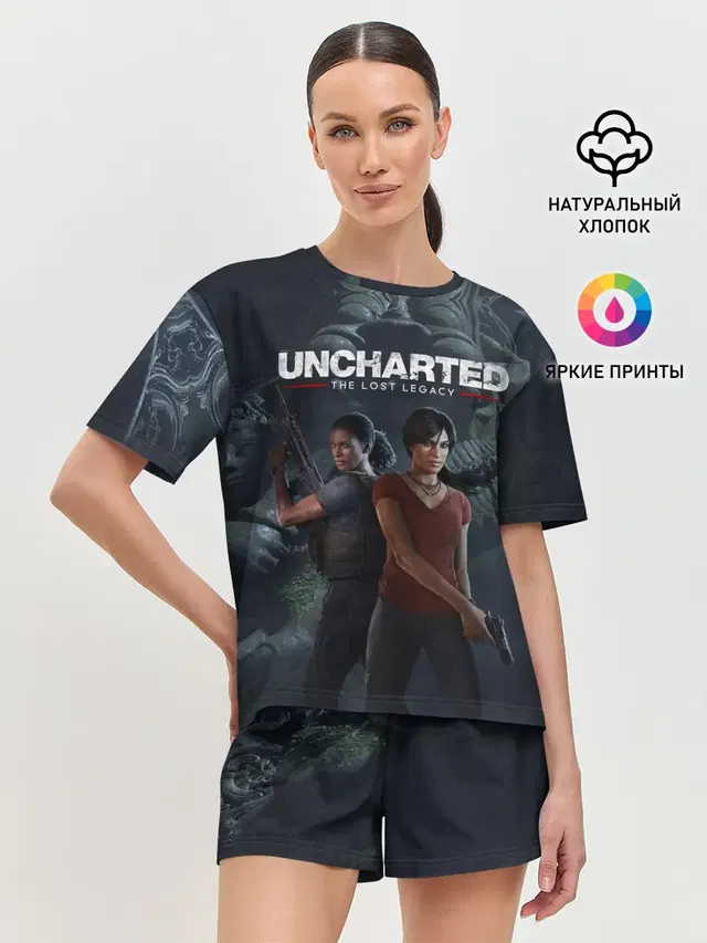 Женская пижама с шортами с принтом «Uncharted The Lost Legacy»
