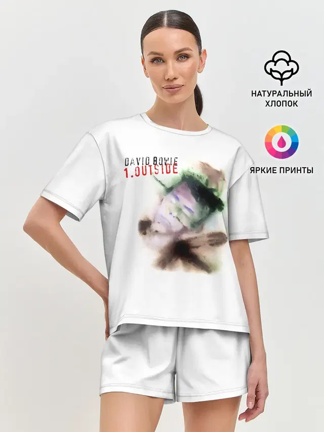 Женская пижама с шортами с принтом «David Bowie — Outside - David Bowie»