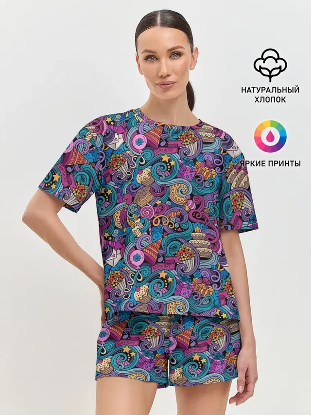 Женская пижама с шортами