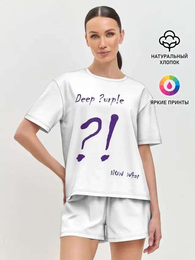 Женская пижама с шортами с принтом «Deep Purple — Now What?! Deep Purple»