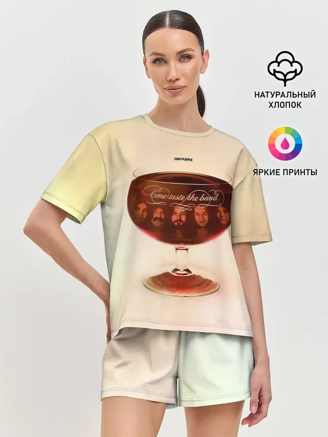 Женская пижама с шортами с принтом «Deep Purple — Come Taste the Band - Deep Purple»