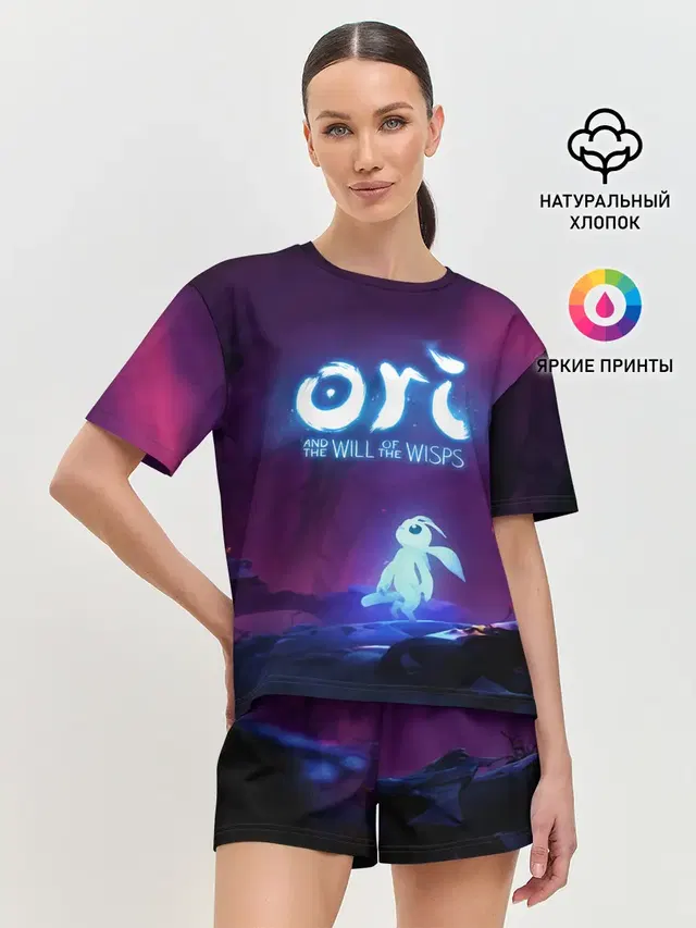 Женская пижама с шортами с принтом «Ori and the will of the wisps — Ori — Ори»