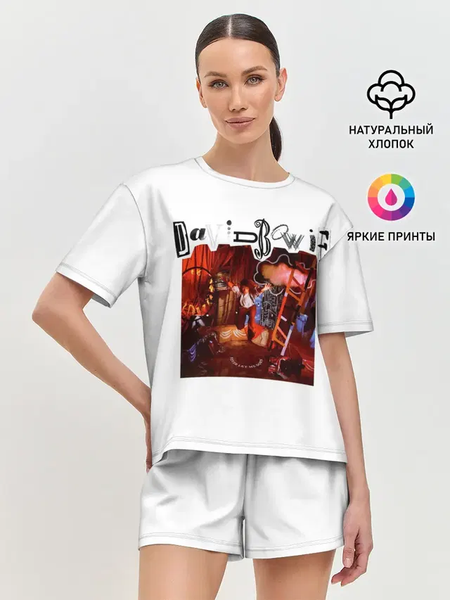 Женская пижама с шортами с принтом «David Bowie — Never Let Me Down - David Bowie»