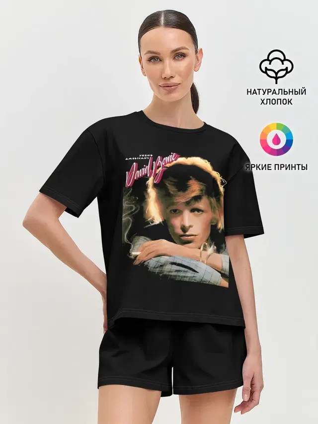 Женская пижама с шортами с принтом «David Bowie — Young Americans - David Bowie»