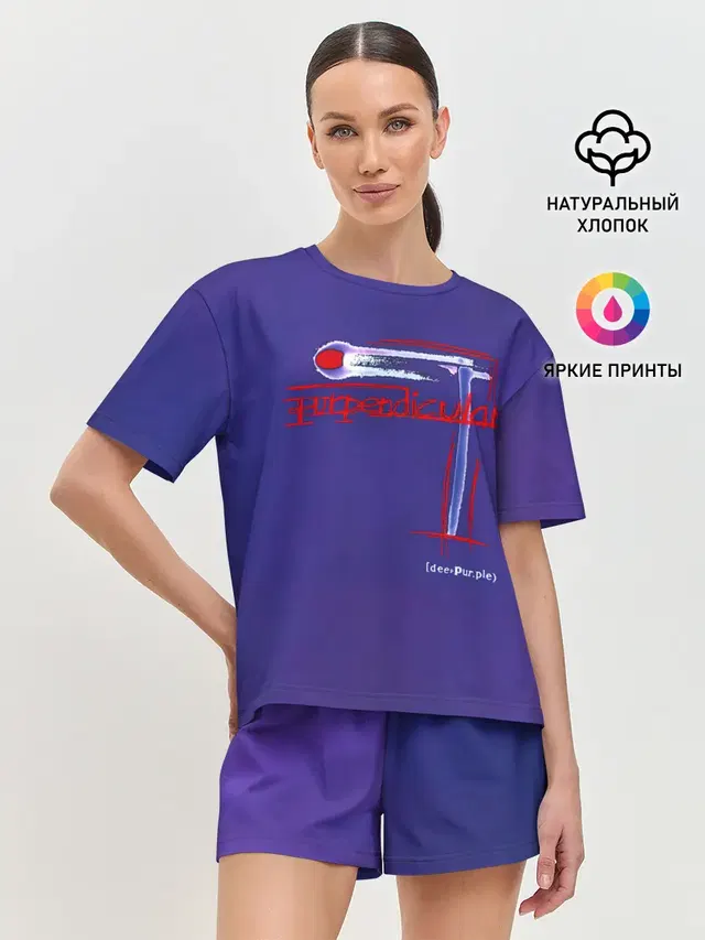 Женская пижама с шортами с принтом «Deep Purple — Deep Purple - Purpendicular»