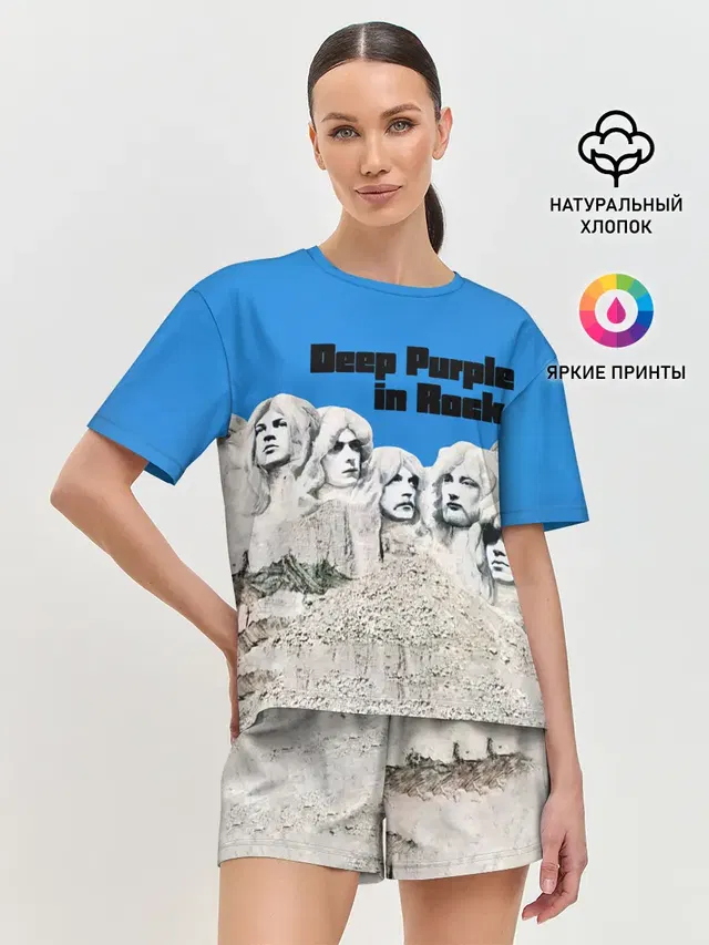 Женская пижама с шортами с принтом «Deep Purple — Deep Purple in Rock»