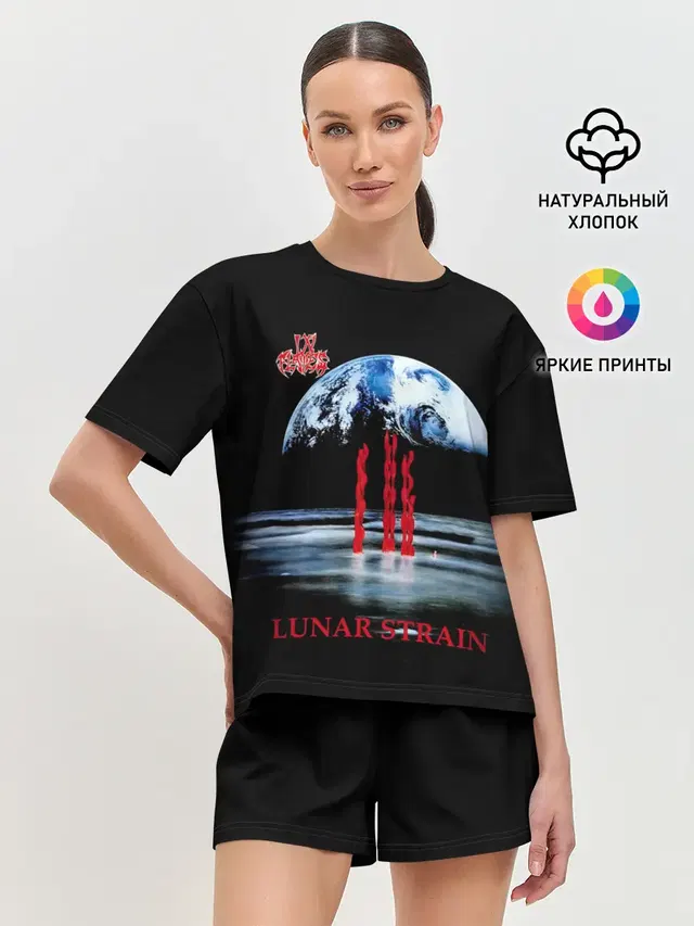 Женская пижама с шортами с принтом «In Flames — Lunar Strain - In Flames»