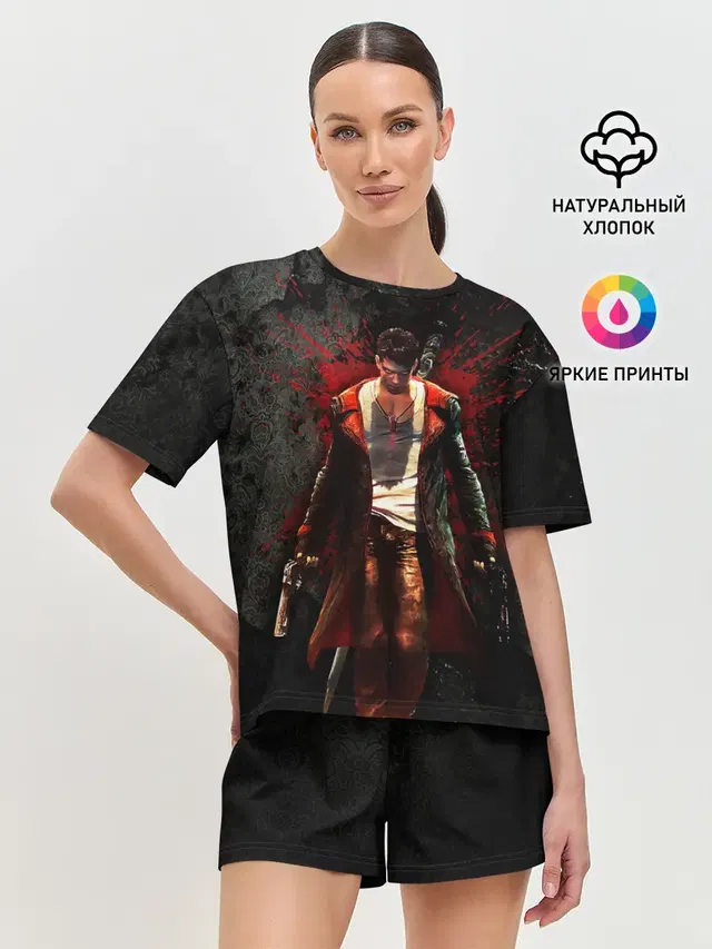 Женская пижама с шортами с принтом «Devil May Cry — Dante Definitive B»
