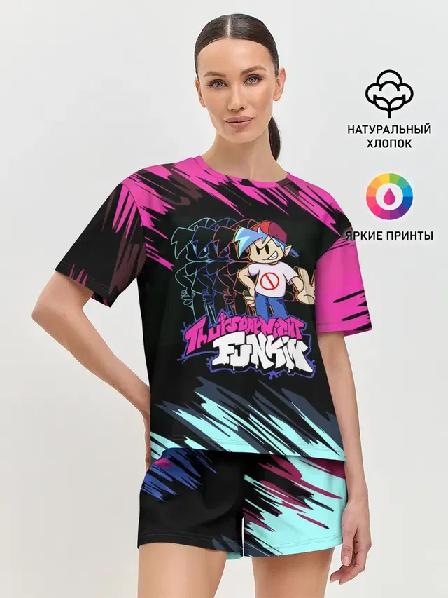 Женская пижама с шортами с принтом «Peace sign»