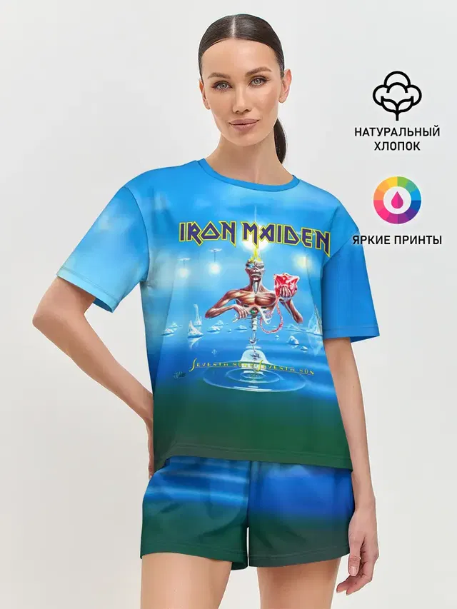 Женская пижама с шортами с принтом «Iron Maiden — Seventh Son of a Seventh Son - Iron Maiden»