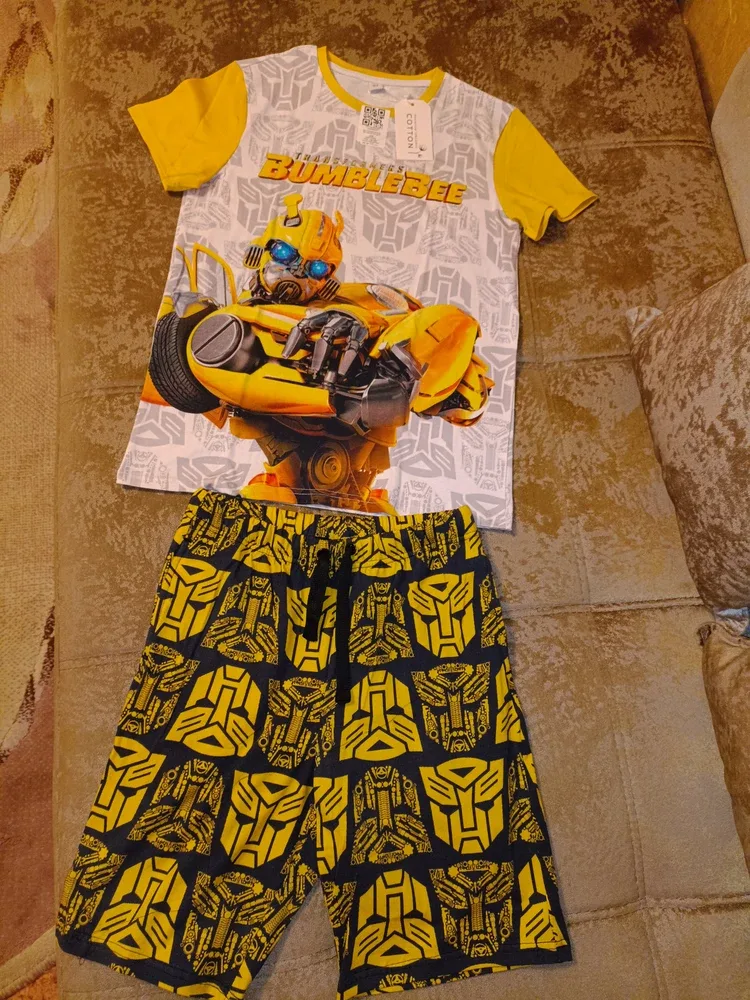 Фото-отзыв покупателя — Детская пижама с шортами с принтом «S001 Transformers Yellow», Lacotton