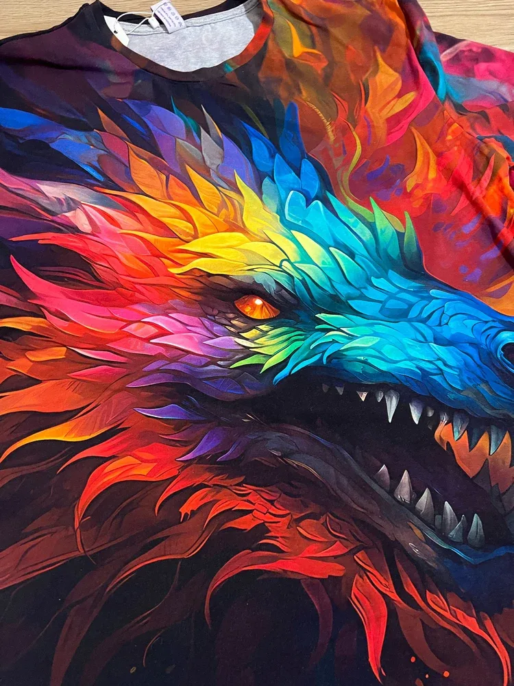 Фото-отзыв покупателя — Мужская футболка с принтом «Dragon Corolfull», Lacotton