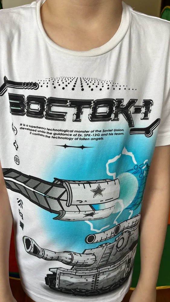 Фото-отзыв покупателя — Футболка детская, танки Gerand - Восток-1, Lacotton