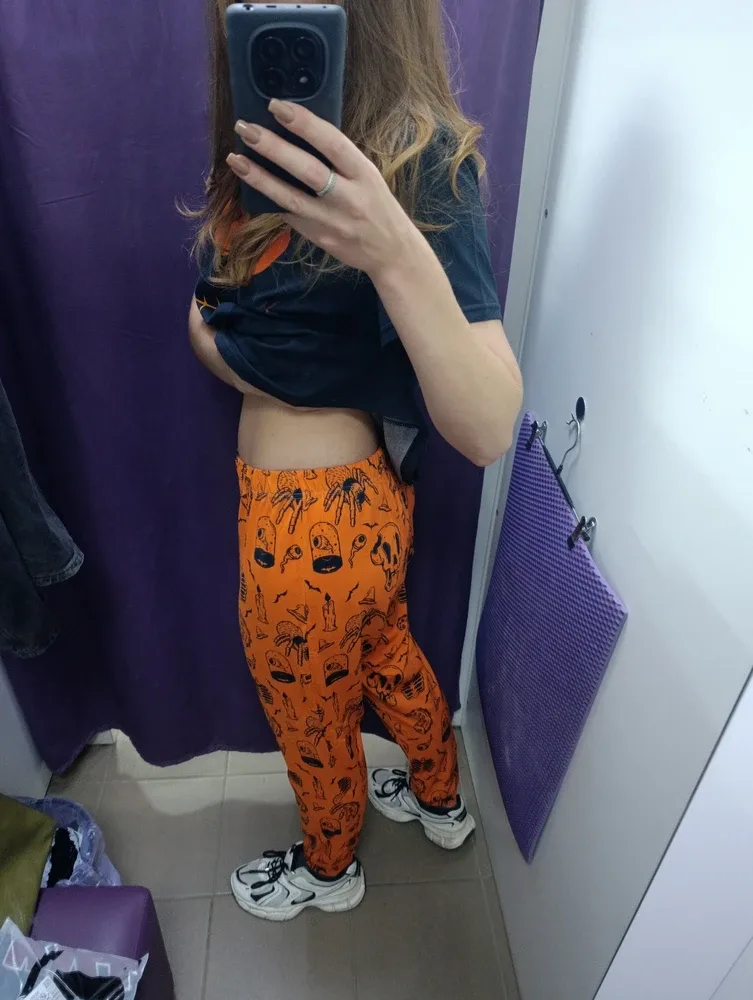 Фото-отзыв покупателя — Женская пижама с брюками с принтом «S001 Hallween Orange Black», Lacotton