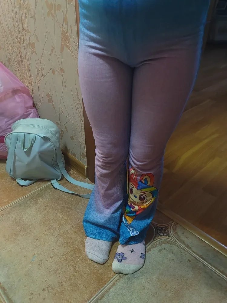 Фото-отзыв покупателя — Леггинсы-клеш для девочки хлопковые / P001_LabubuJeans_GLK (LabubuJeans_GLK, GLK), Lacotton